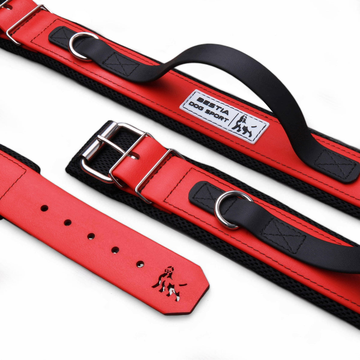 BESTIA Handle Collar — Red with Black Handle